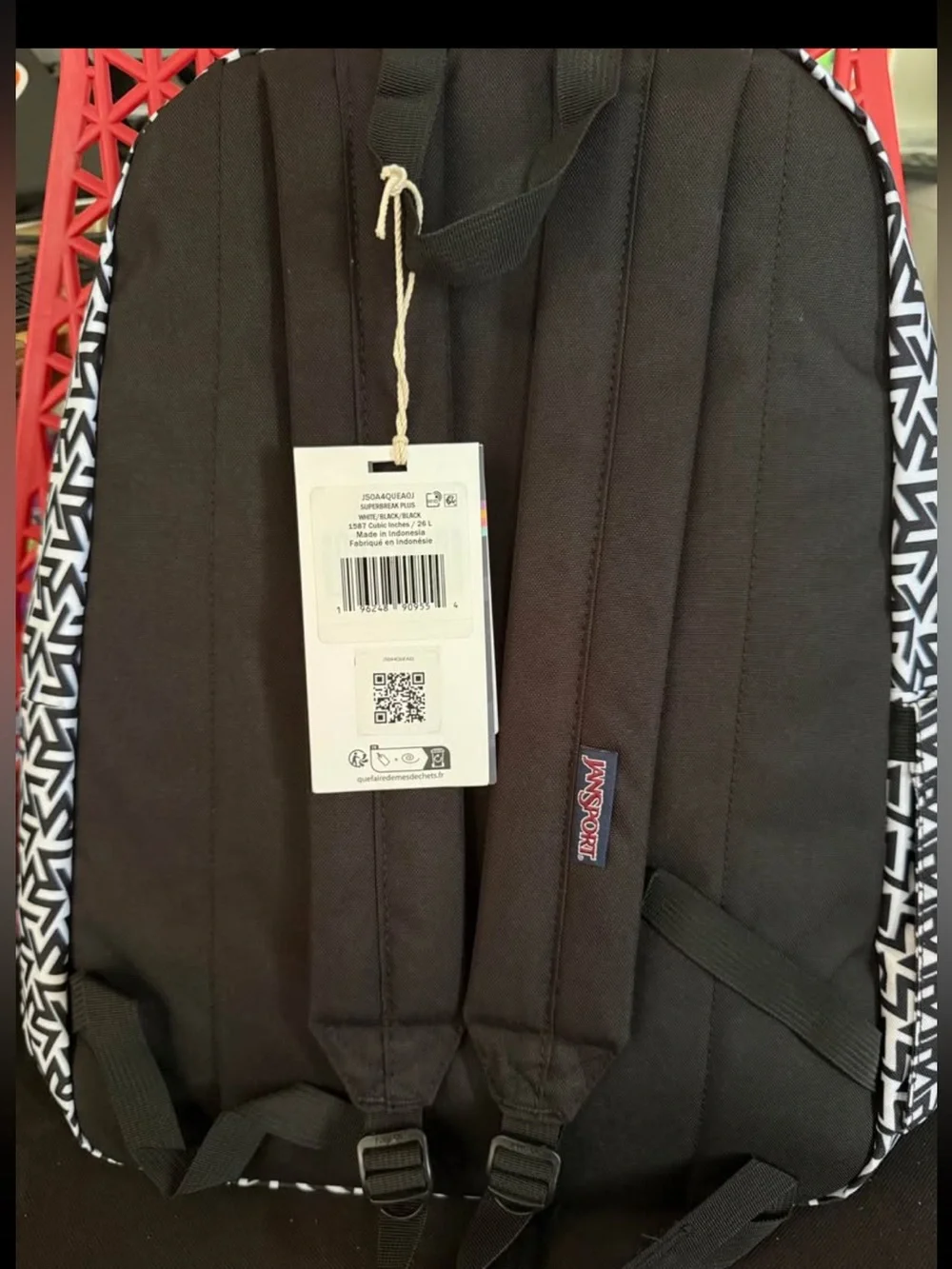 New Jansport SuperBreak Plus Full Size School Laptop Backpack Black & White